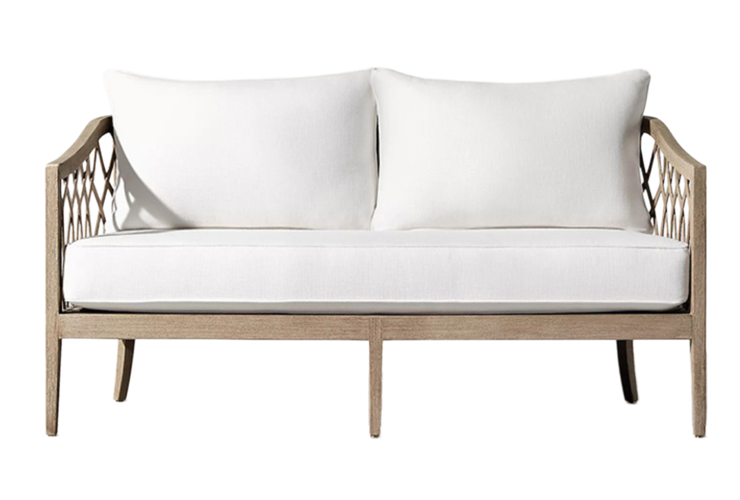 Event furniture modern design solid wood frame white upholstered 3 seater lounge sofa