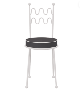 Event rental furniture white metal frame black upholstered dining chair for party