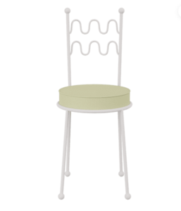 Event rental furniture white metal frame green upholstered dining chair for party