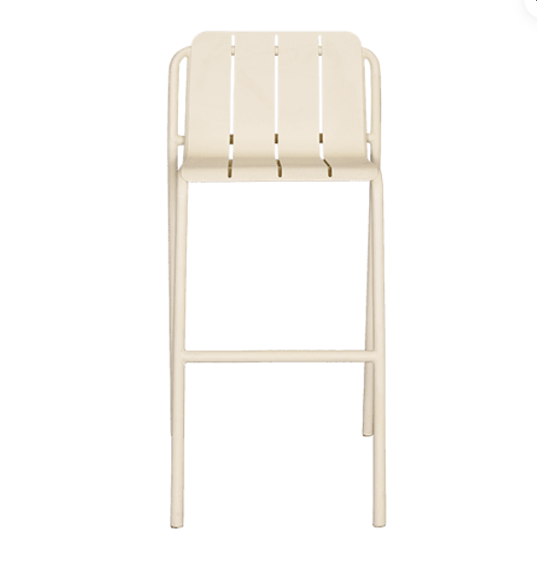 Event rental furniture white powder coated metal frame yellow upholstered high bar stool metal bar chair for party