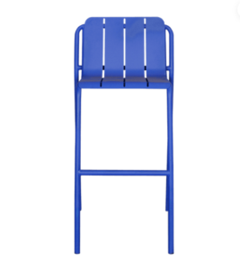 Outdoor event rental furniture blue metal powder coated high bar chair for outdoor party