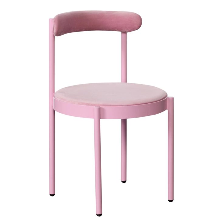 Gold metal base white PU leather upholstered dining chair