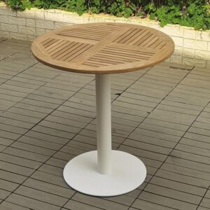 Outdoor table tops teak wood round table top for restaurant