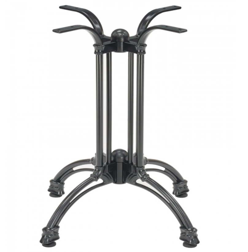 Indoor/Outdoor commercial Aluminum table base Black 4 Leg Table Base