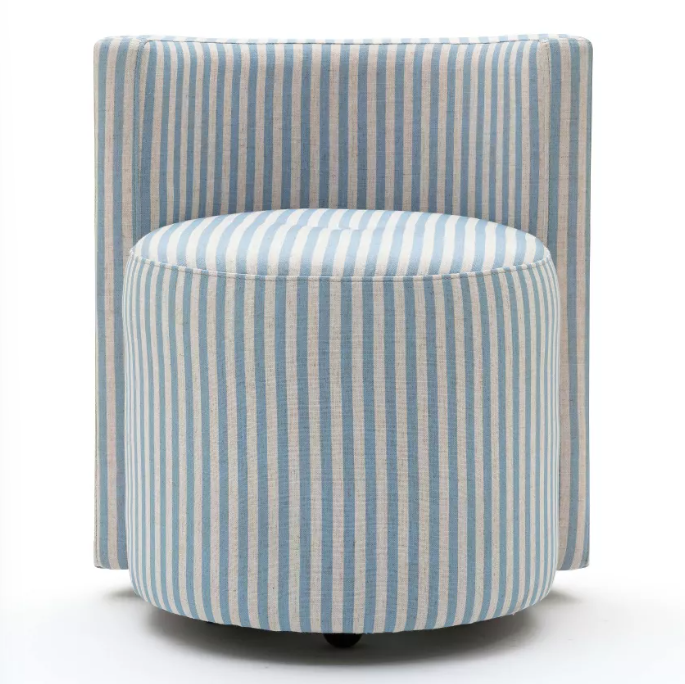 Wholesale furniture modern design pink/white striped fabric upholstery dining chair