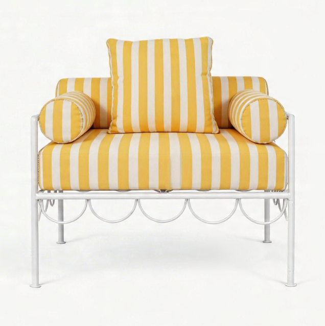 Event furniture modern design teak wood frame white upholstered lounge chair sofa