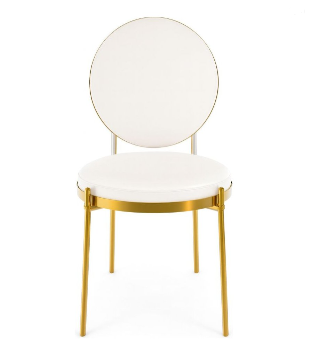 French style Old Retro Garden Chair Wedding Iron Yellow Folding Chair