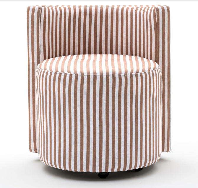 Wholesale furniture modern design pink/white striped fabric upholstery dining chair