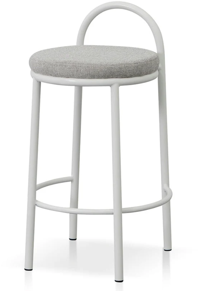 Party furniture white powder coated metal frame upholstered high stool event high bar chair