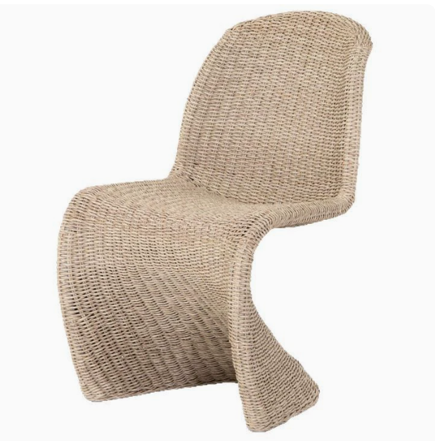 Outdoor bistro dining chair aluminum frame rattan dining chair